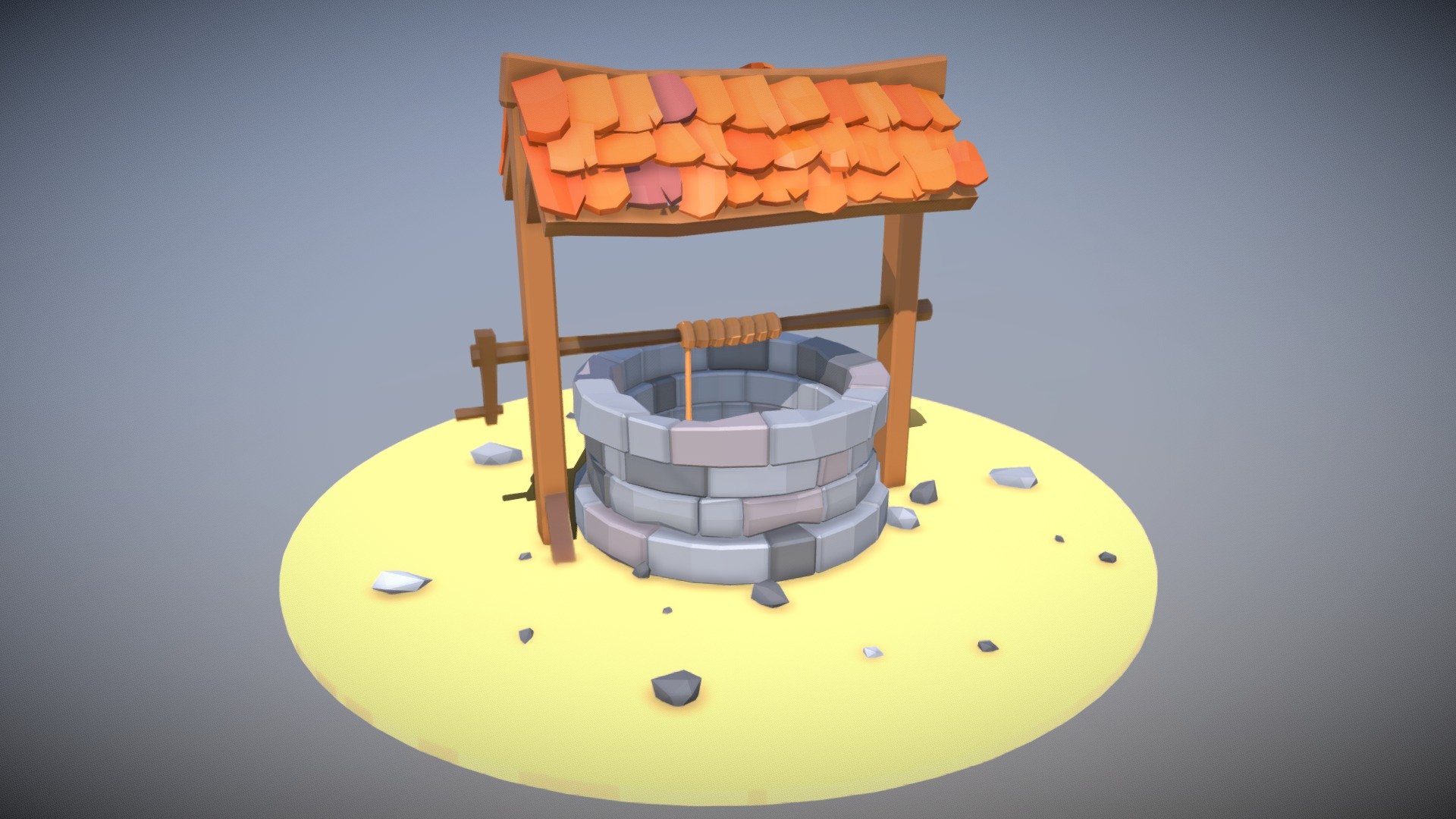 Cartoon Well 3d model