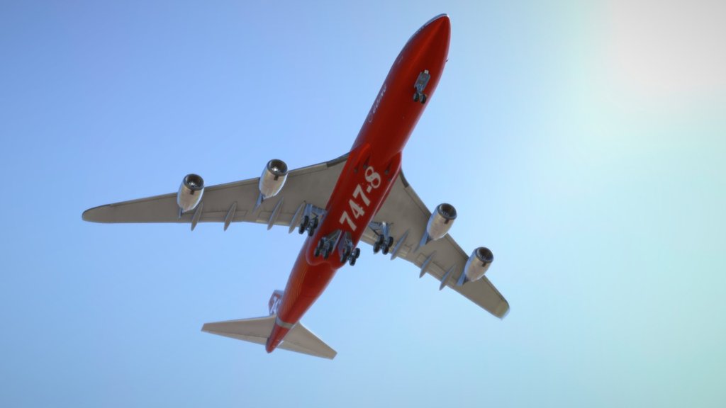 Boeing 747 international. 3d model