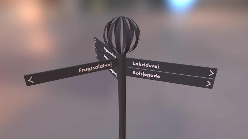 Fingerpost, speciel top 3d model