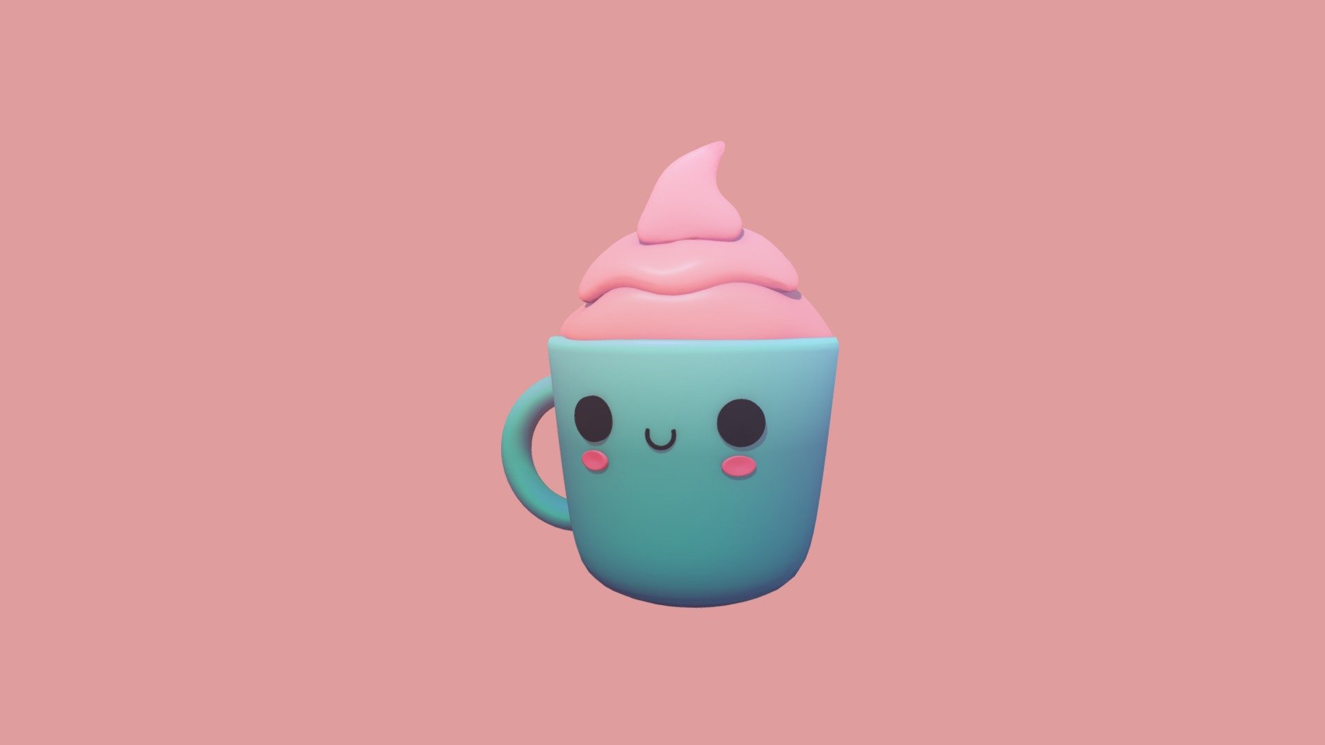 Cartoon mug 3d model