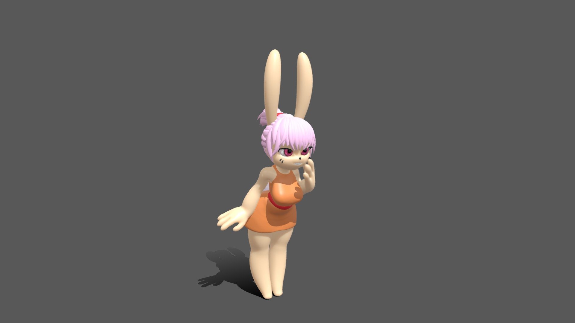 Keki pink hair 3d model