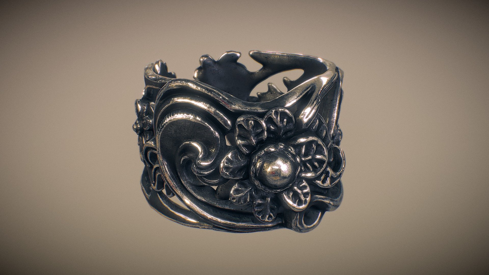 Floral Bracelet 3d model