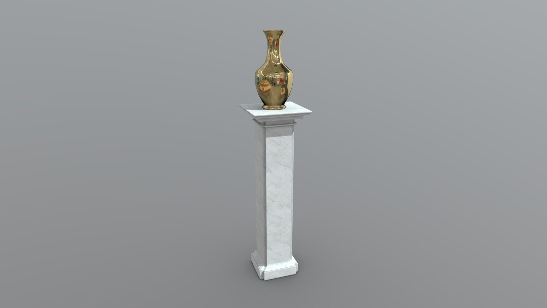 Pedestal with Vase 3d model