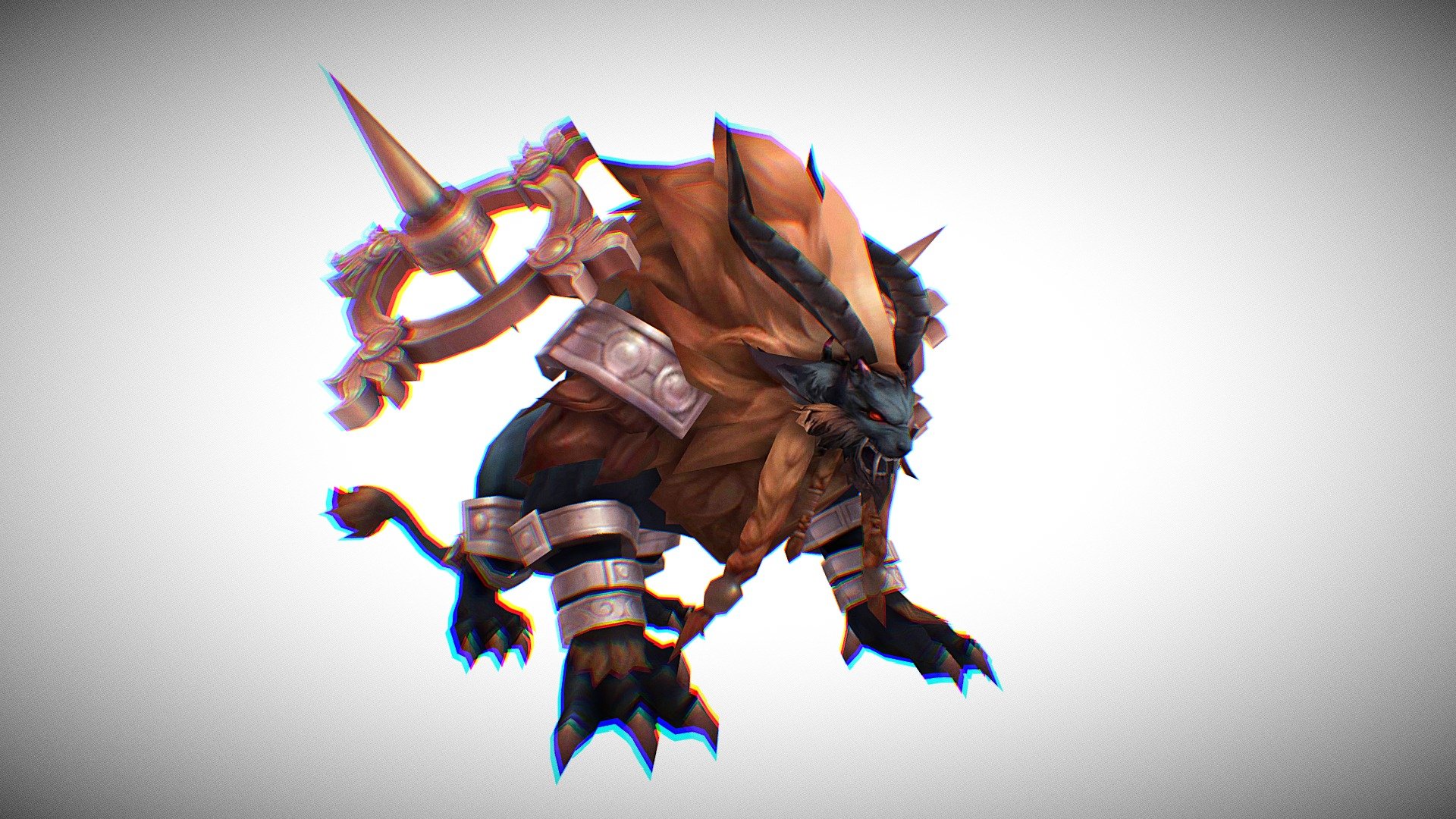 Lowpoly steampunk Lion monster boss 3d model