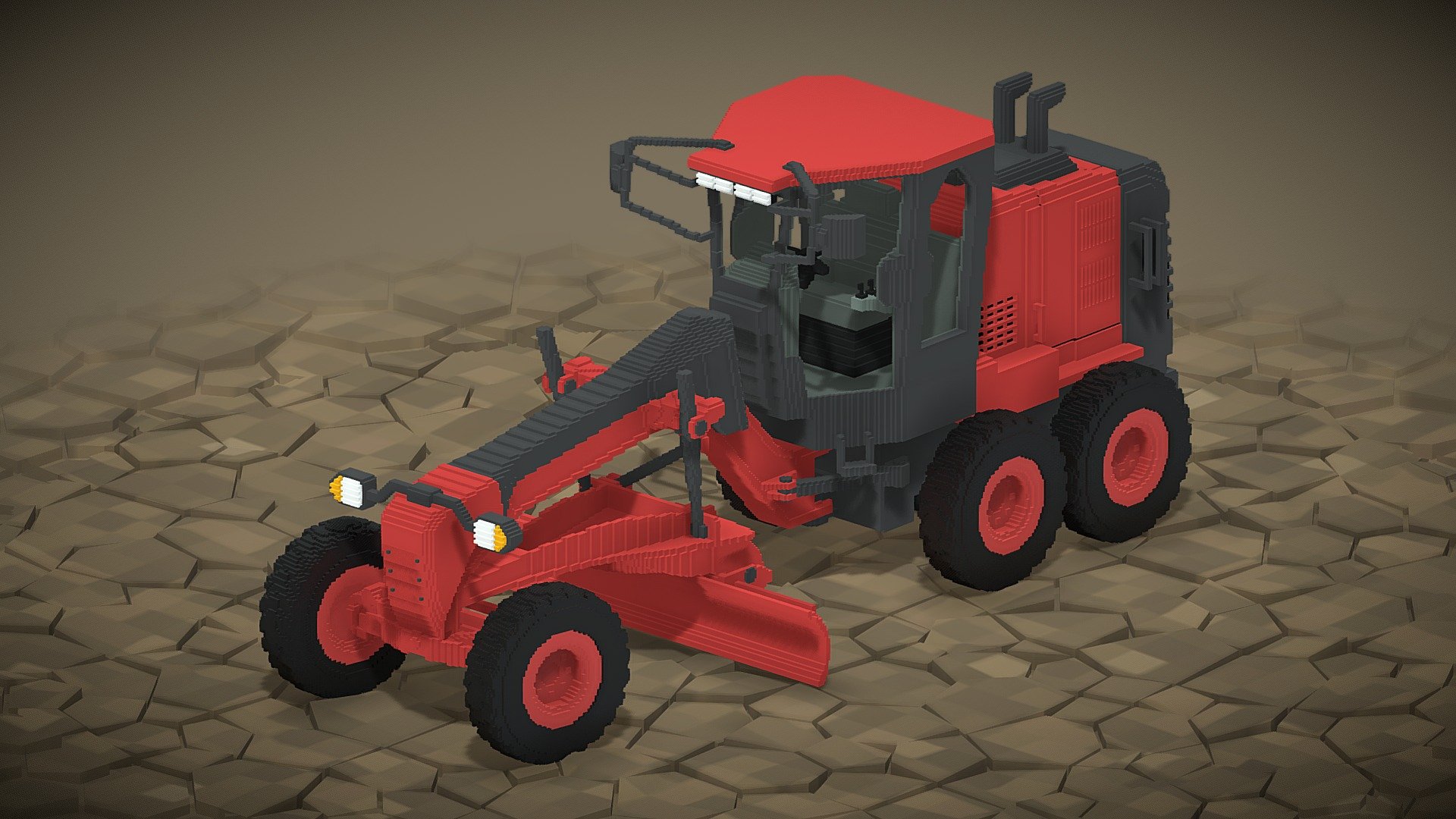 Voxel Grader Truck 3d model