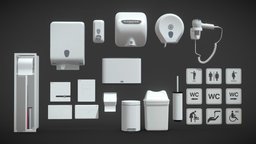 Public toilet accessories white set 153