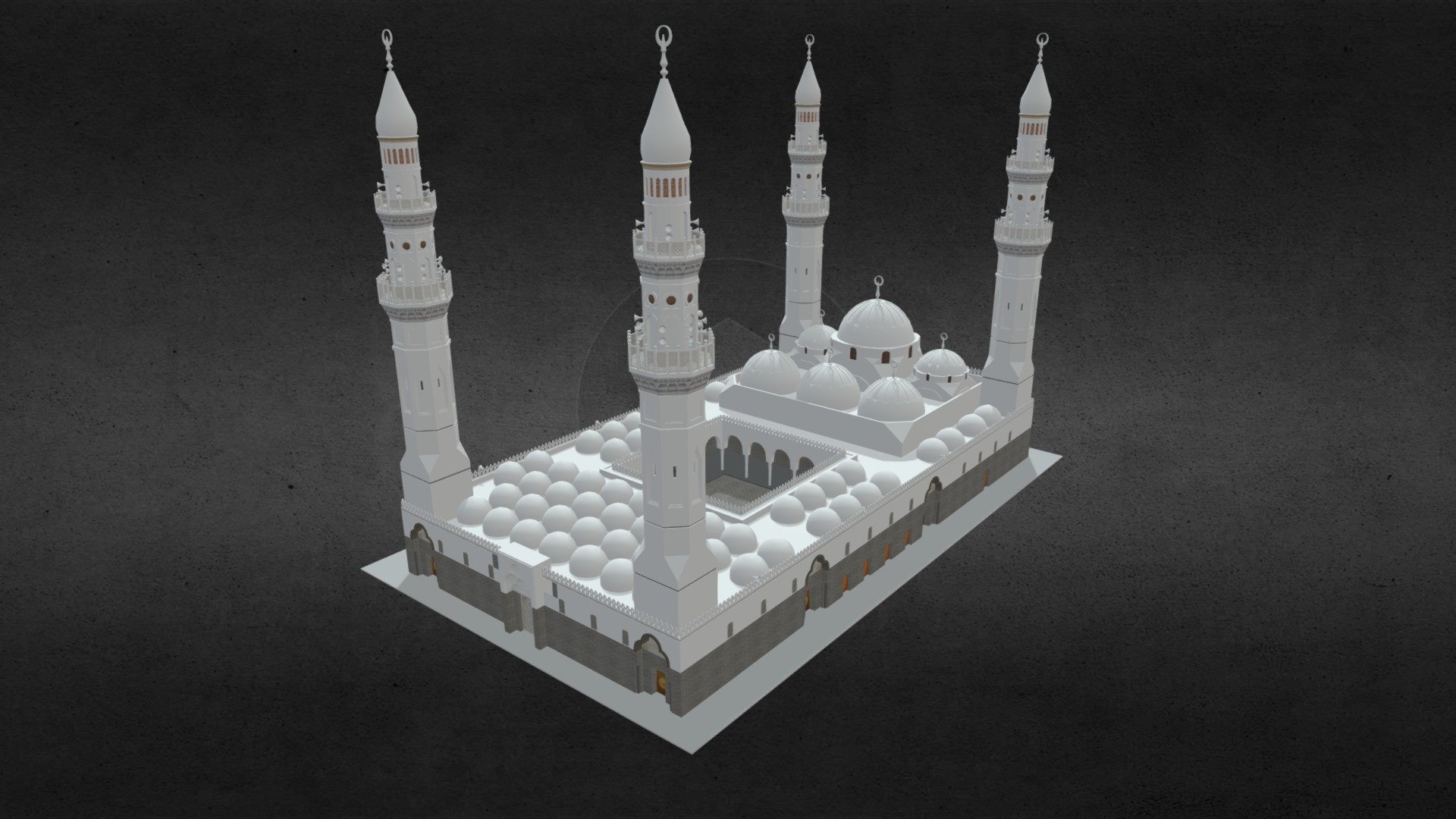 Quba Mosque Saudi Arabia 3D Model 3d model