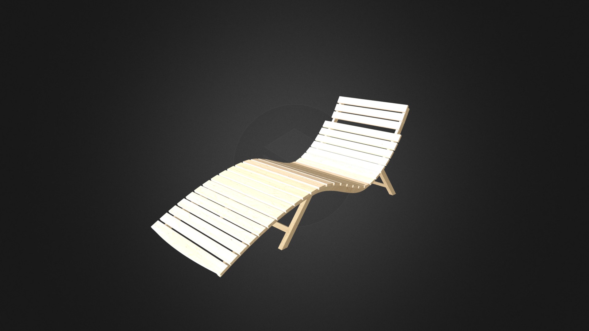 Wooden Deck Chair D Model 3d model