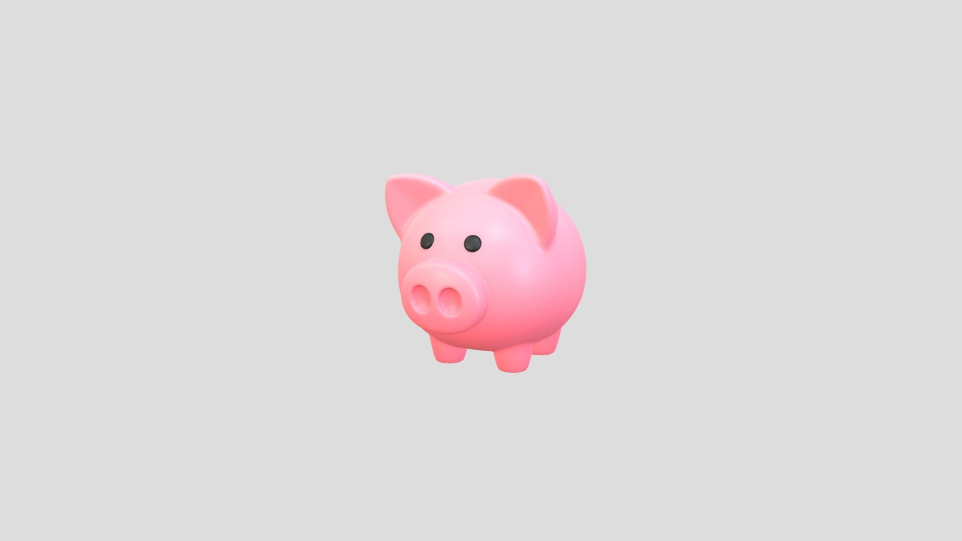 Cartoon Piggy Bank 3d model