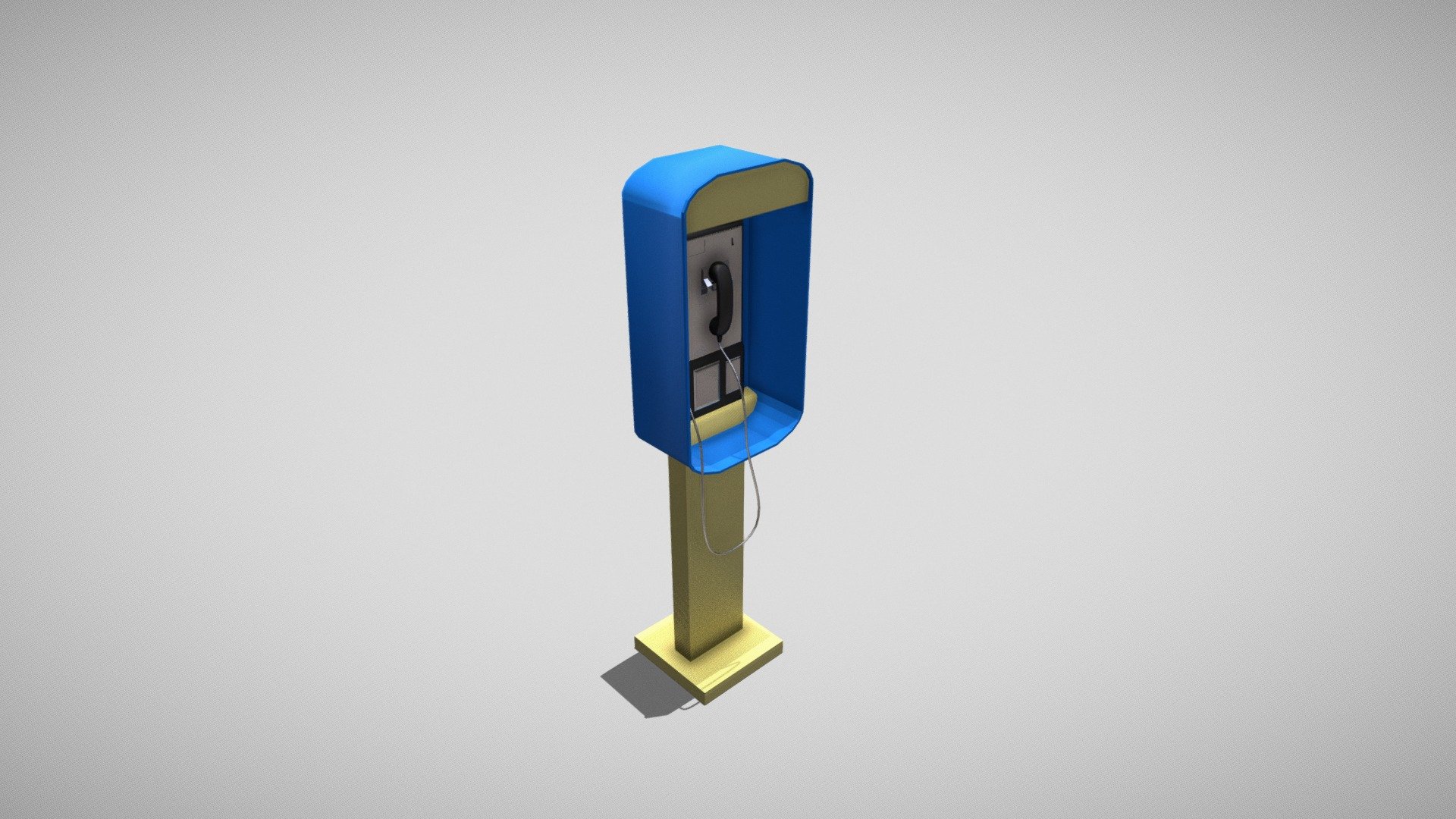 Cartoon Telephone booth 3d model