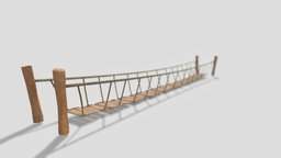 Wooden rope bridge