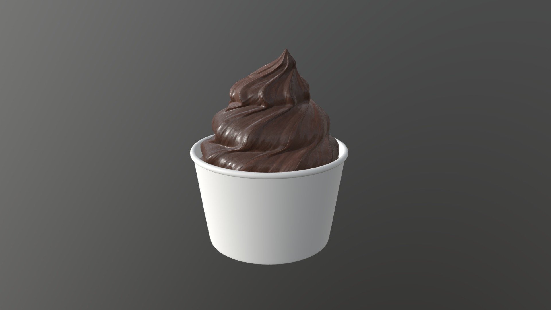 Ice cream in white paper cup for mockup 3d model