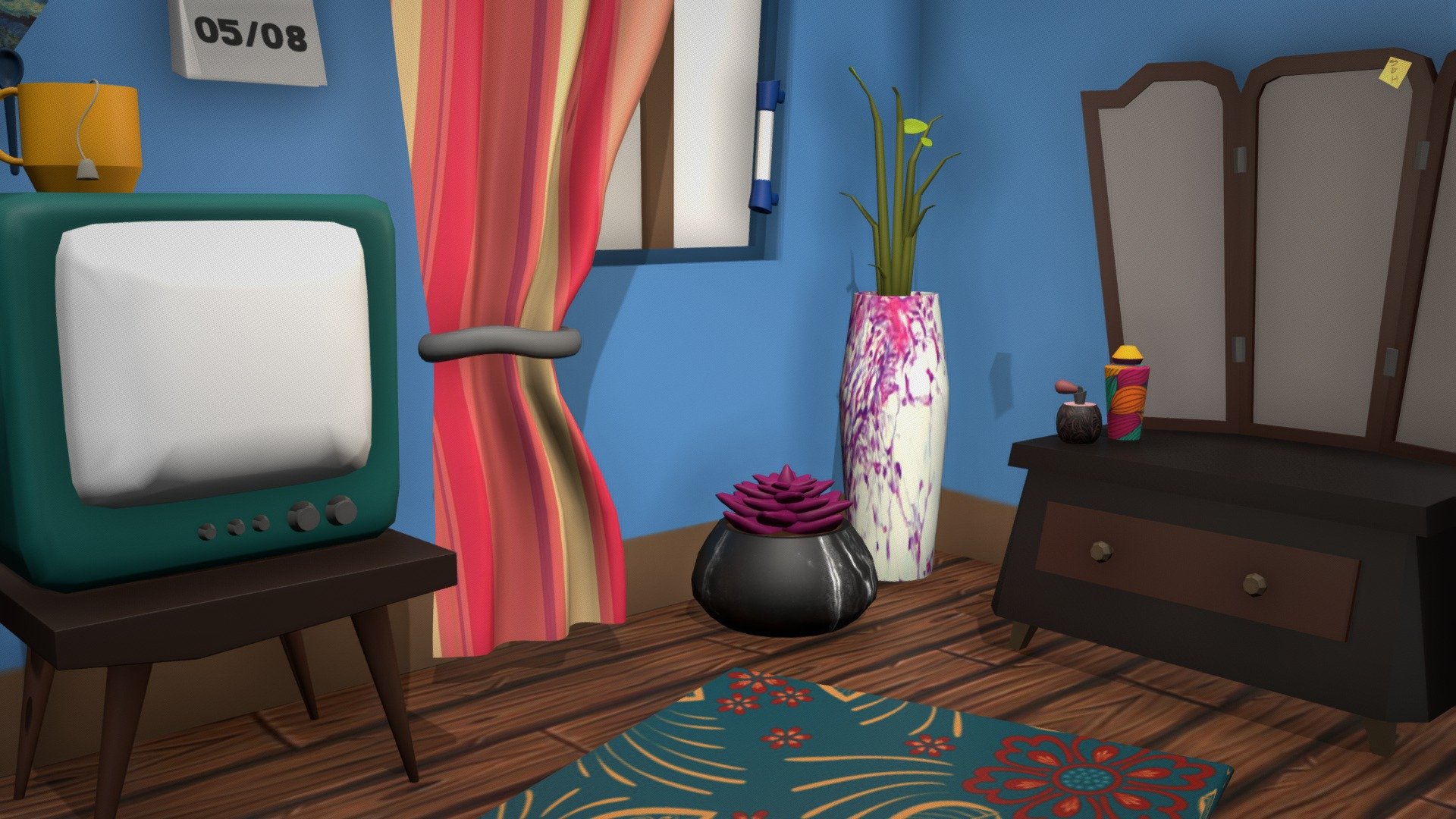 BEDROOM CARTOON 3d model