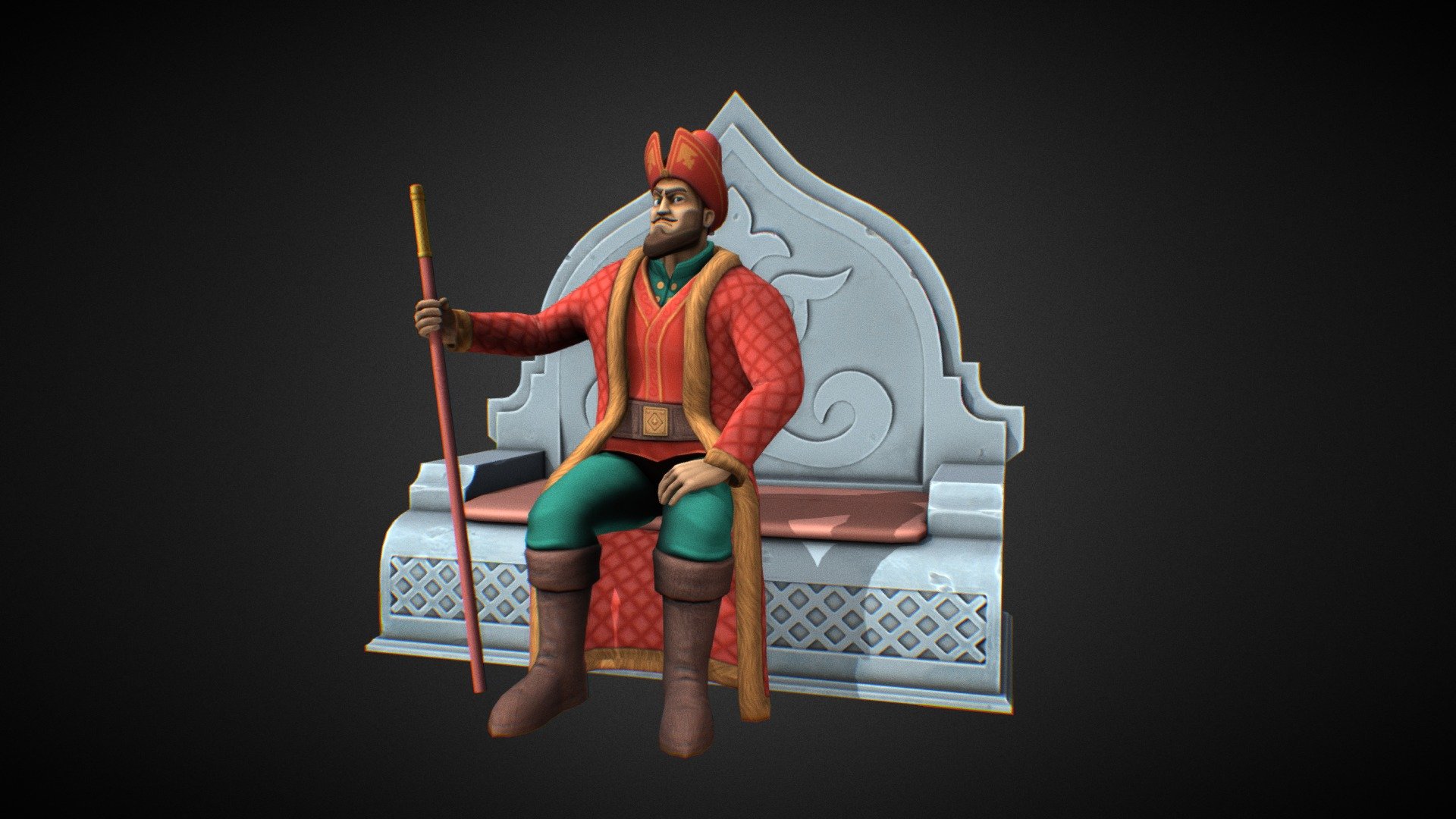 "Abylai" Khan Low Poly 3d model