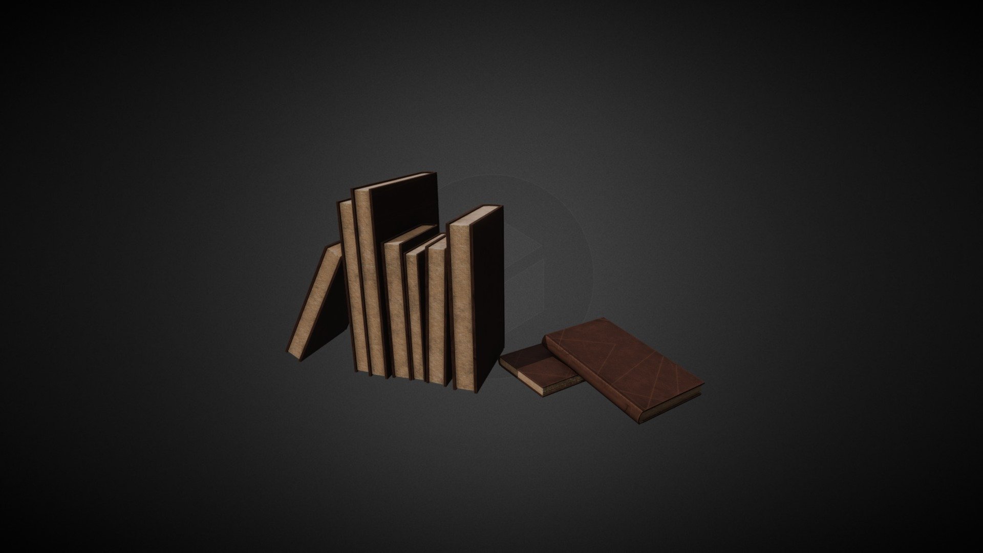 Leather Books 3d model