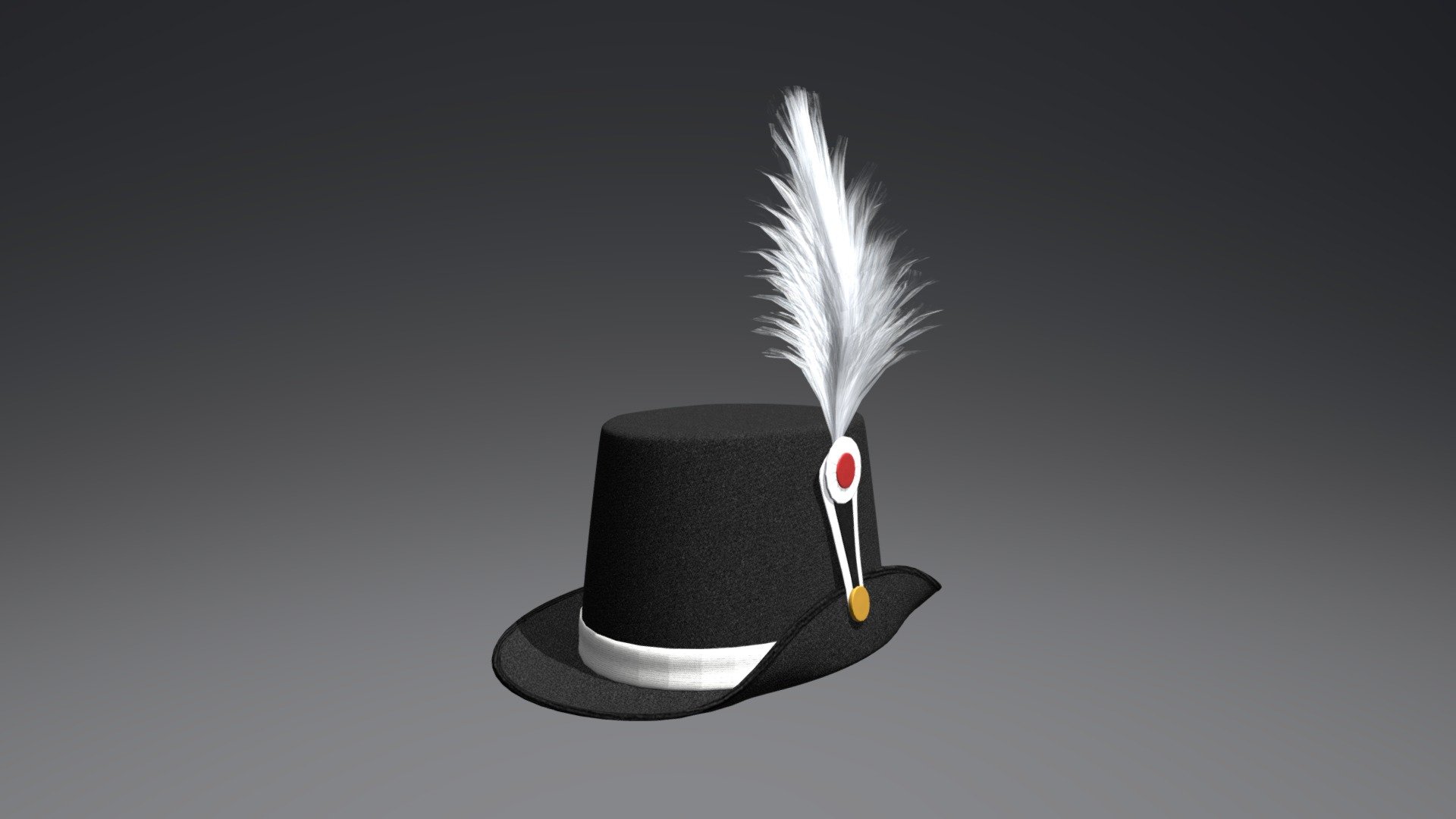 Horse Carriage Hat Black (Feathered) 3d model