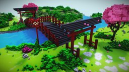 Japanese voxel garden