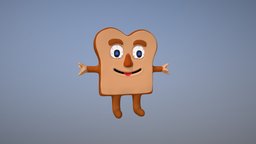 3D Cartoon Toast