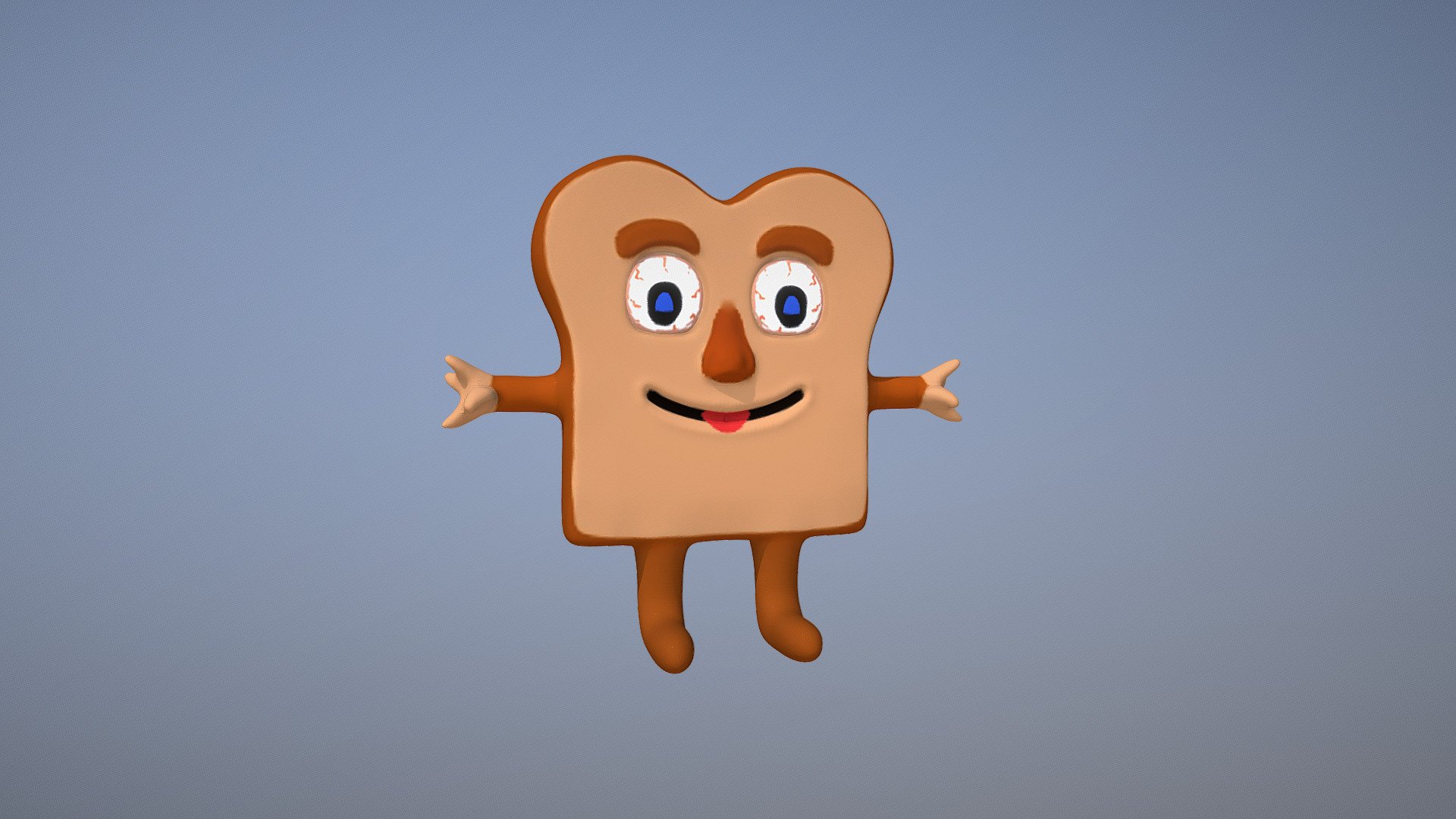 3D Cartoon Toast 3d model