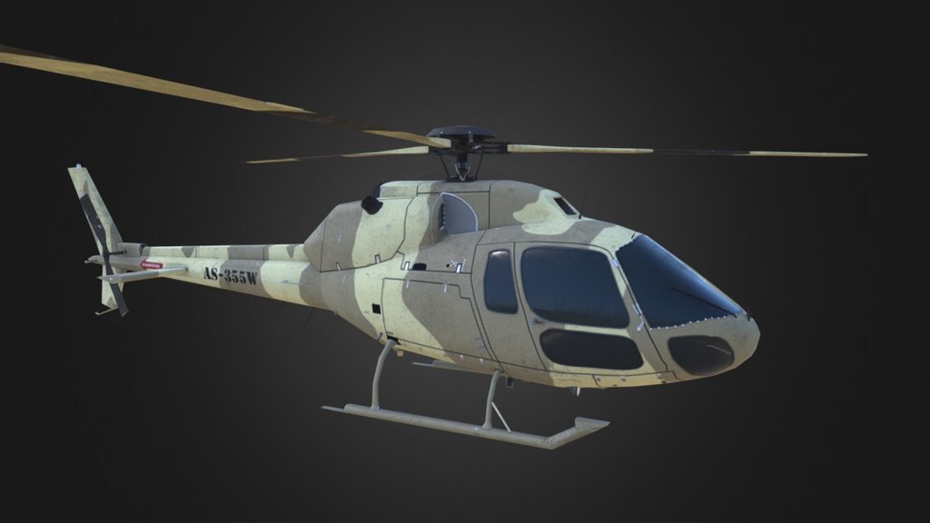 Military helicopter (Desert) 3d model