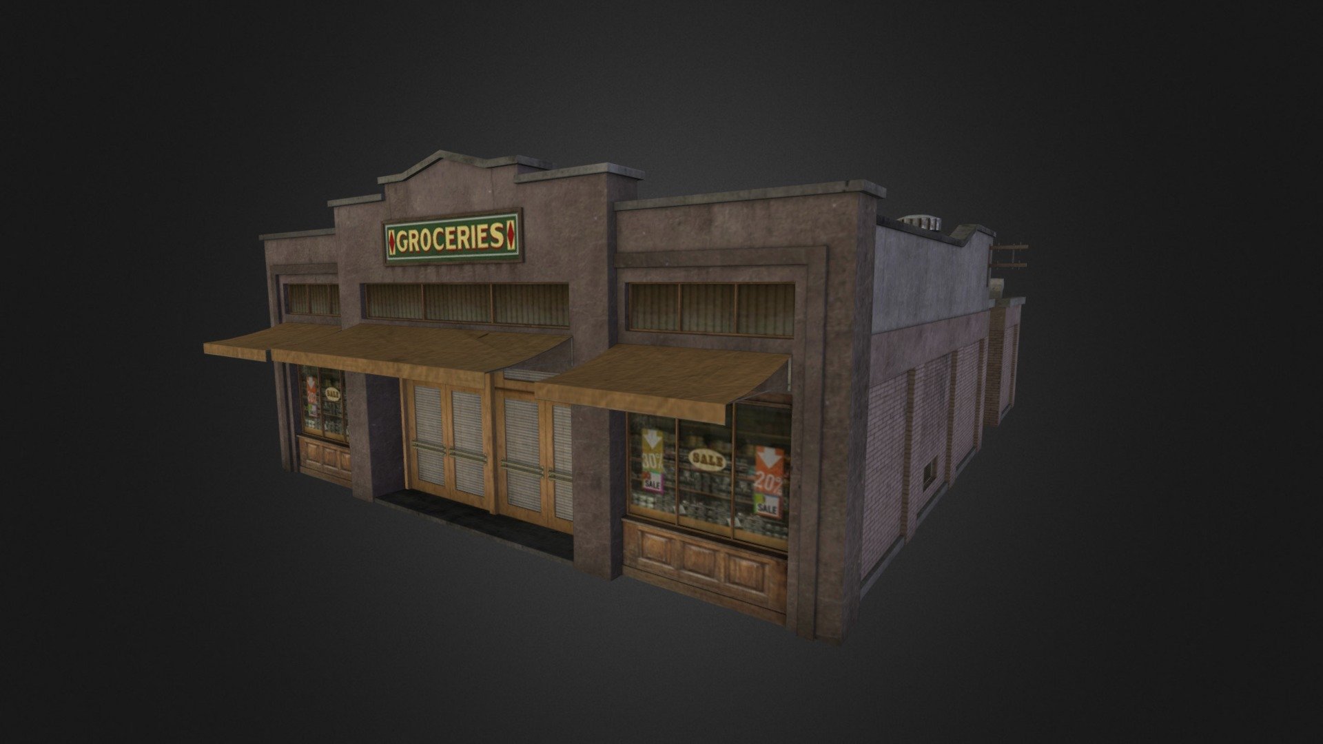 Retro City Pack Building 09 3d model