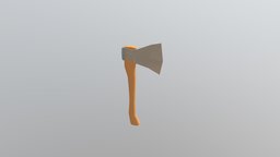 axe cartoon low poly