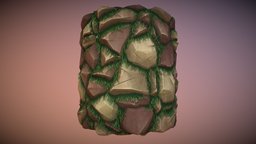 Stylized rock with grass