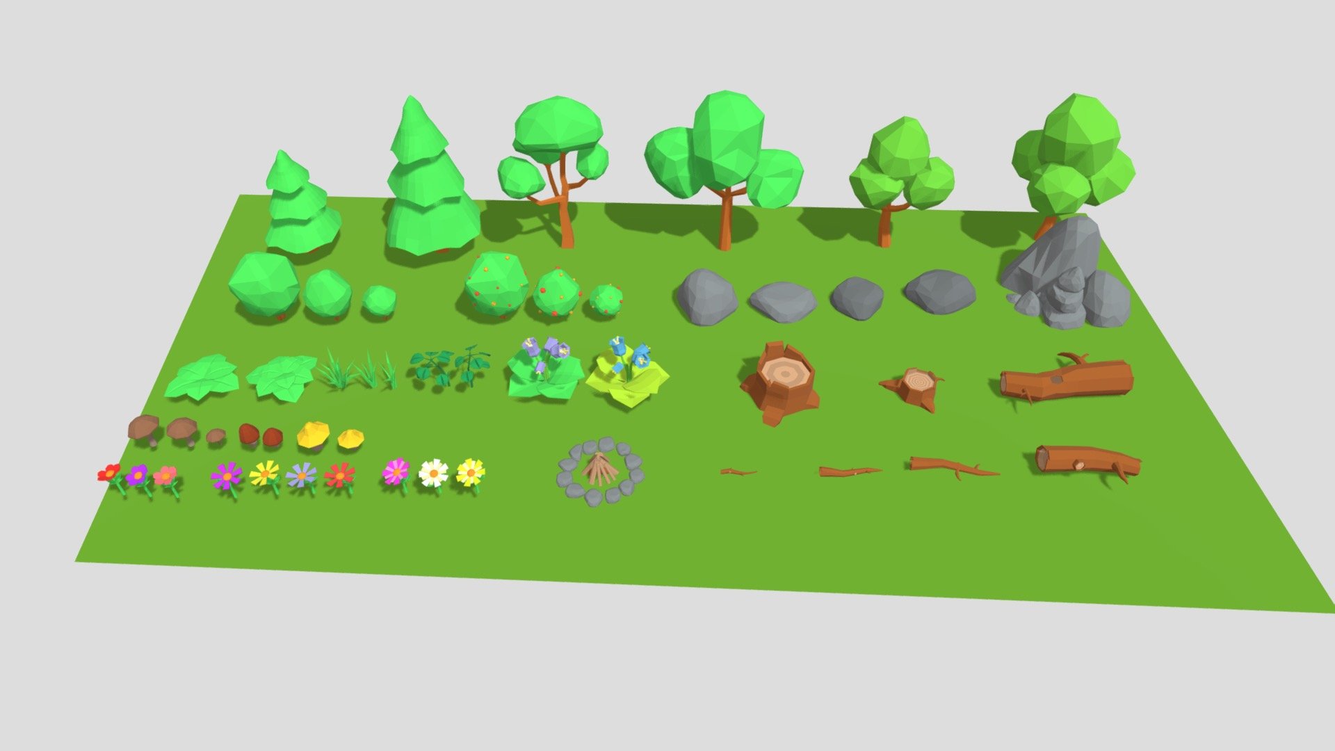 Lowpoly nature 3d model