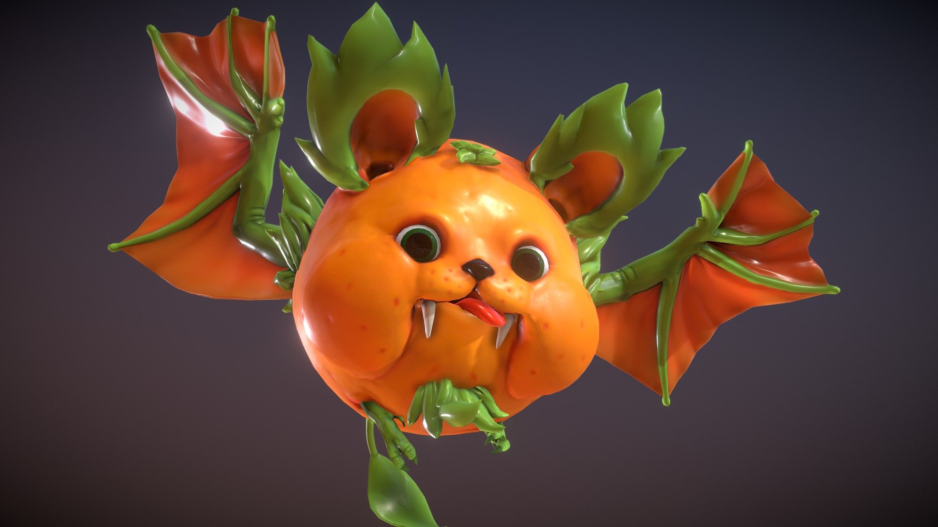 Orange Fruit Bat 3d model