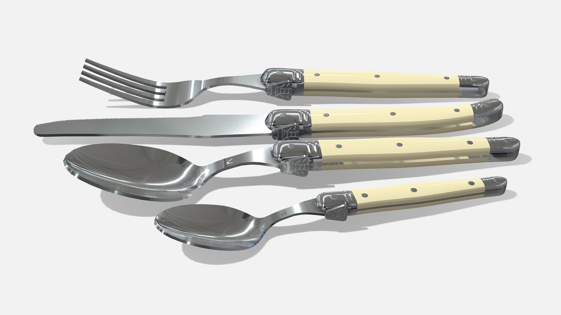 Laguiole Cutlery set Ivory 3d model