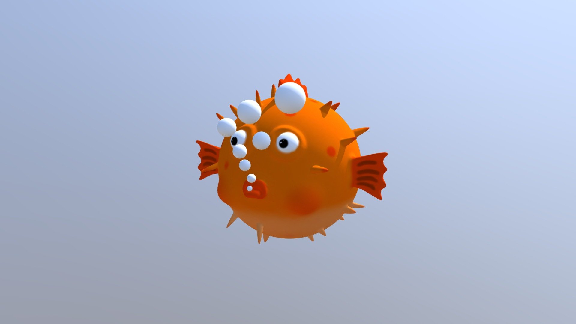 Cartoon Blowfish 3d model