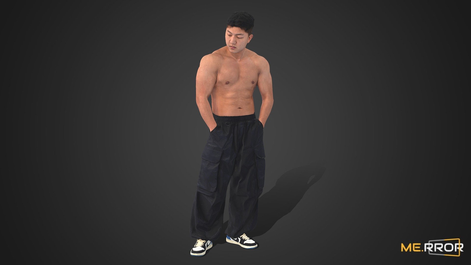 Asian Man Scan_Posed 100k poly 3d model