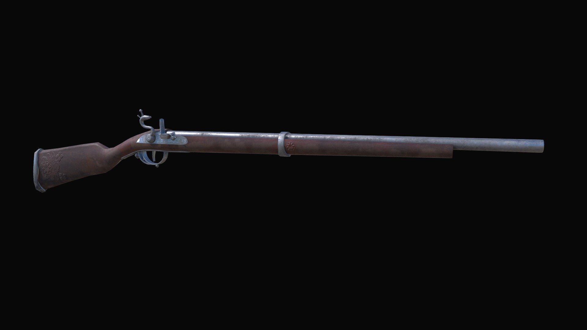 musket XIX century 3d model