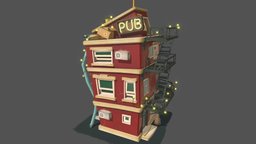 Free Cartoon House Pub