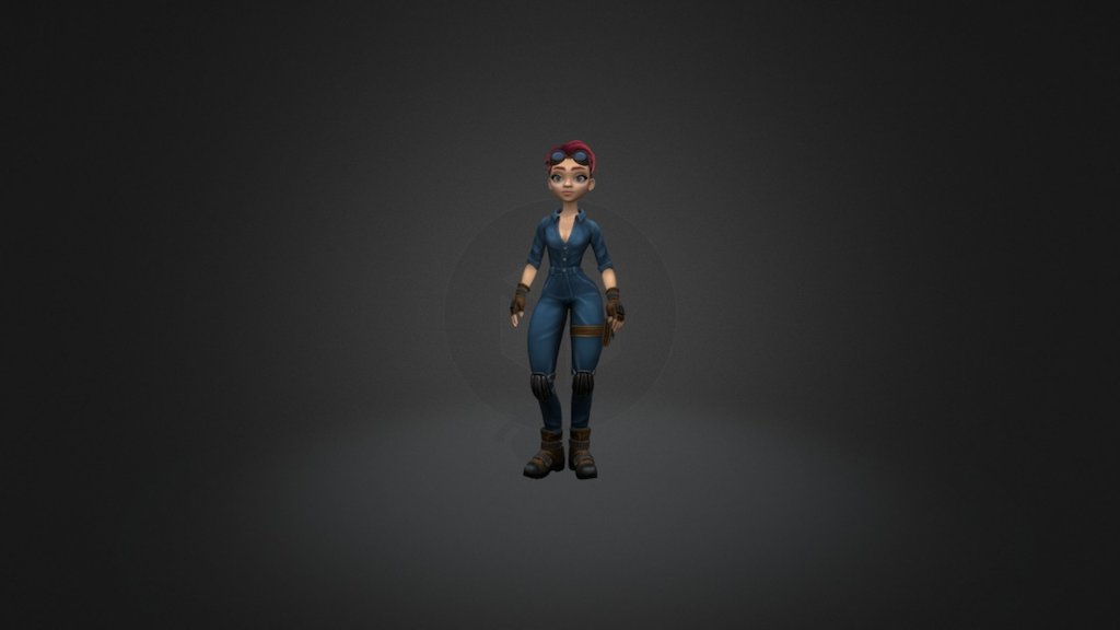 Girl mechanic. 3d model