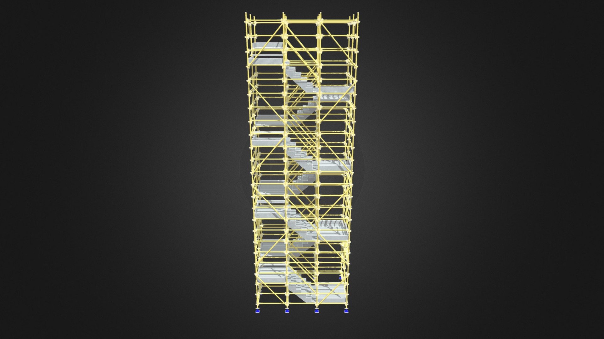 Stretcher Stair 1m Risers 3d model