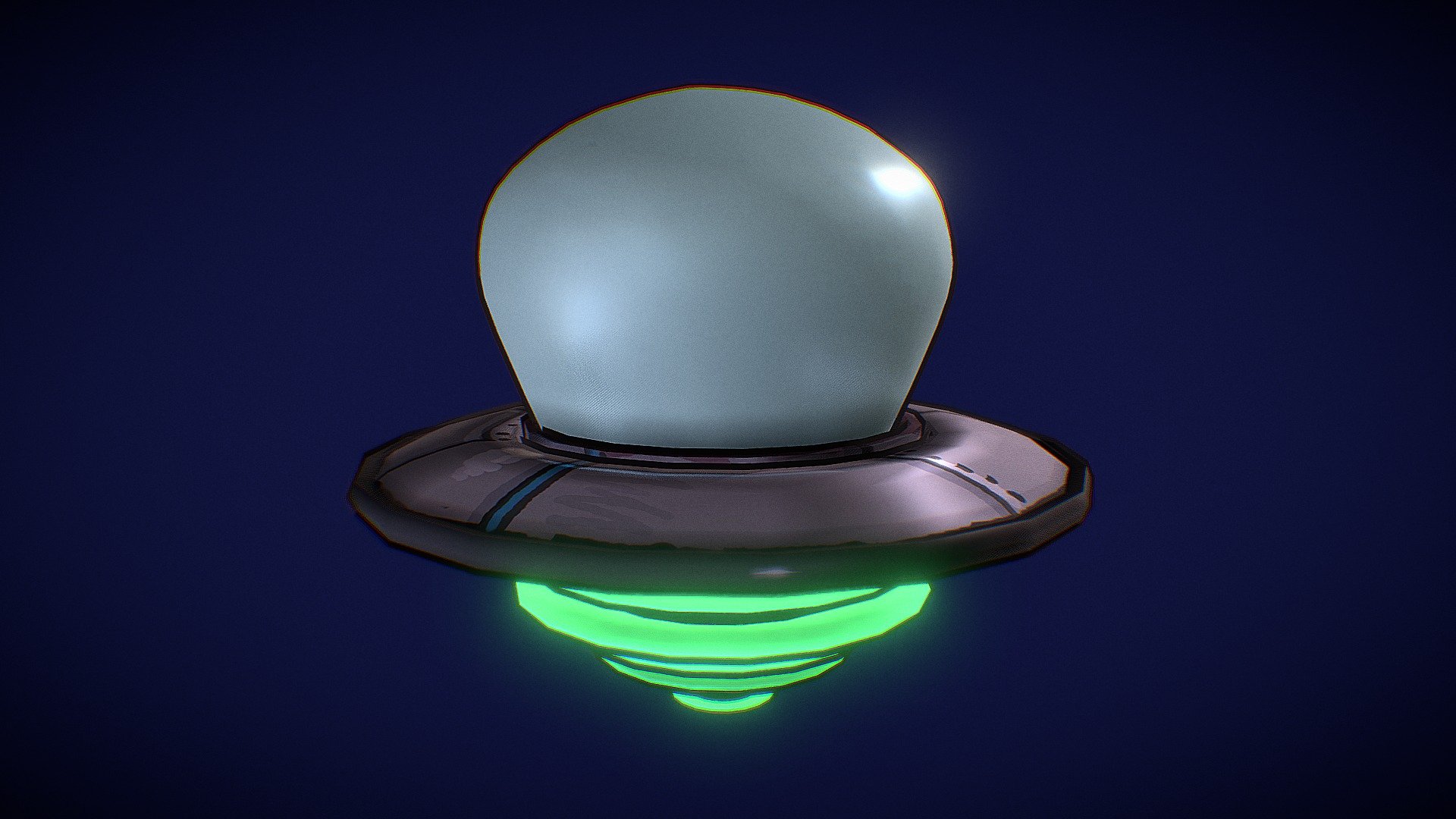 cartoon UFO 3d model