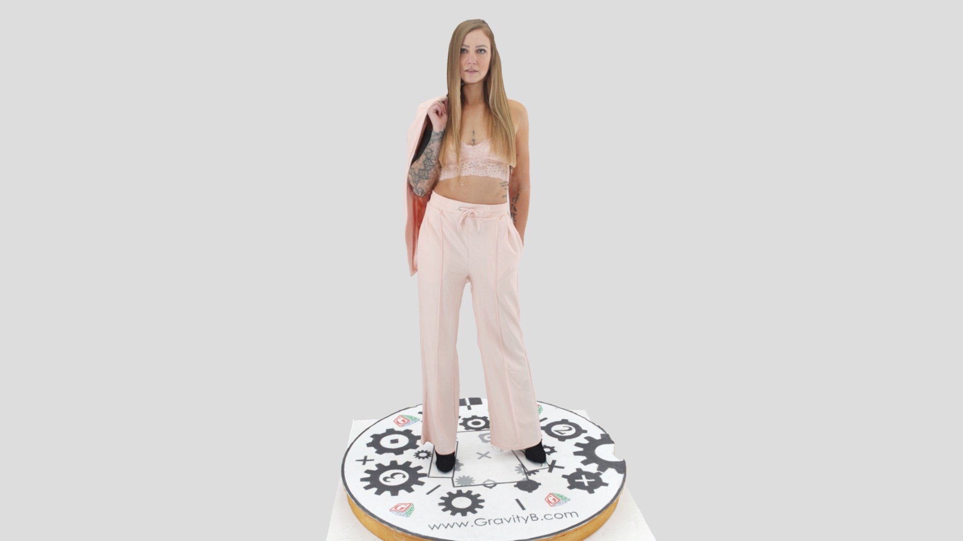 Lyndy in her favourite pink suit 3d model