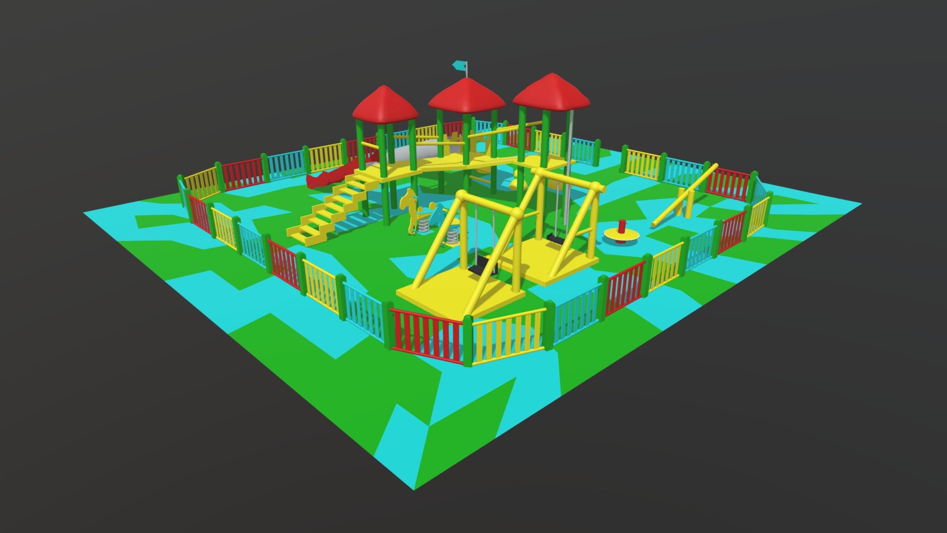 Low Poly Playground 01 3d model