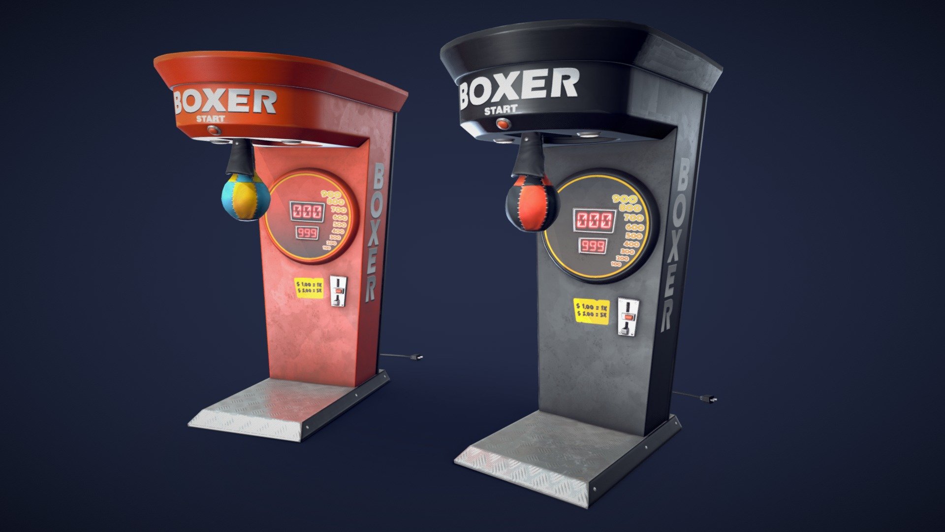 Stylized Punching / Boxing Machine 3d model