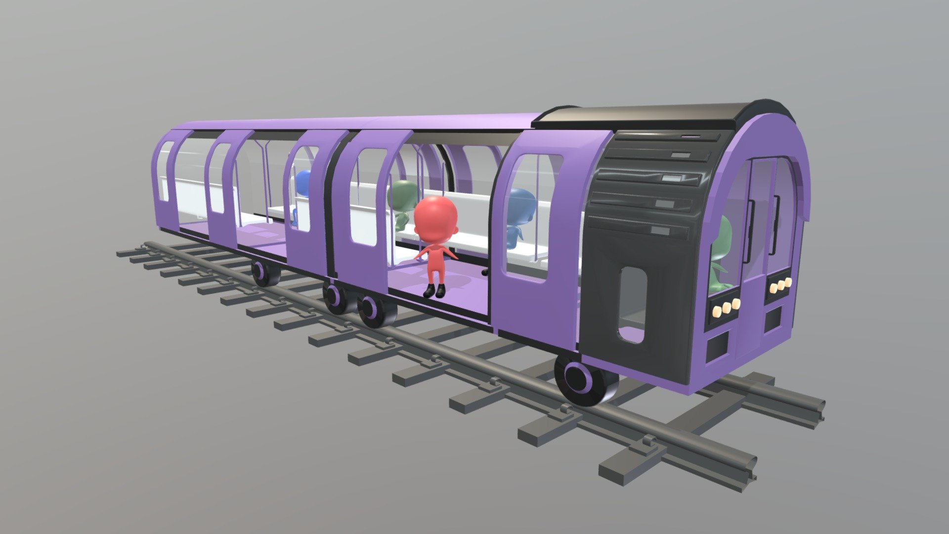 Cartoon Train 3d model