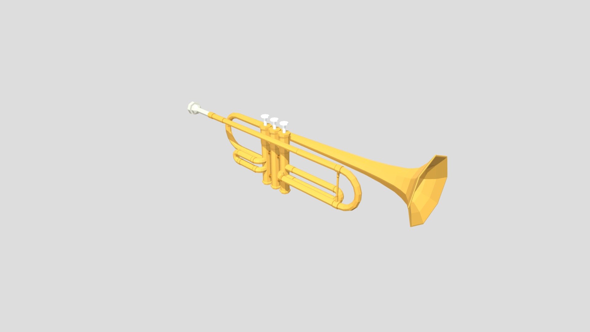 Low poly trumpet 3d model