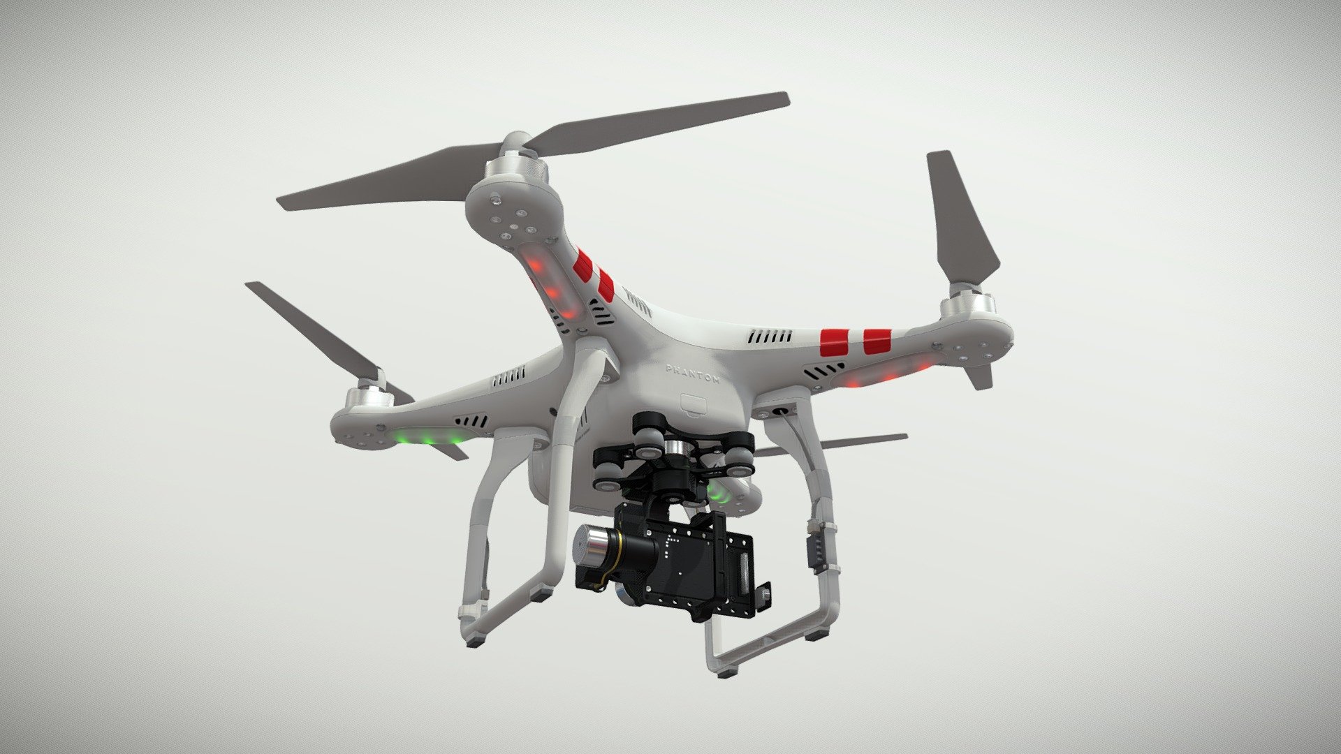 DJI Phantom 2 Quadcopter with gimbal GoPro HERO 3d model