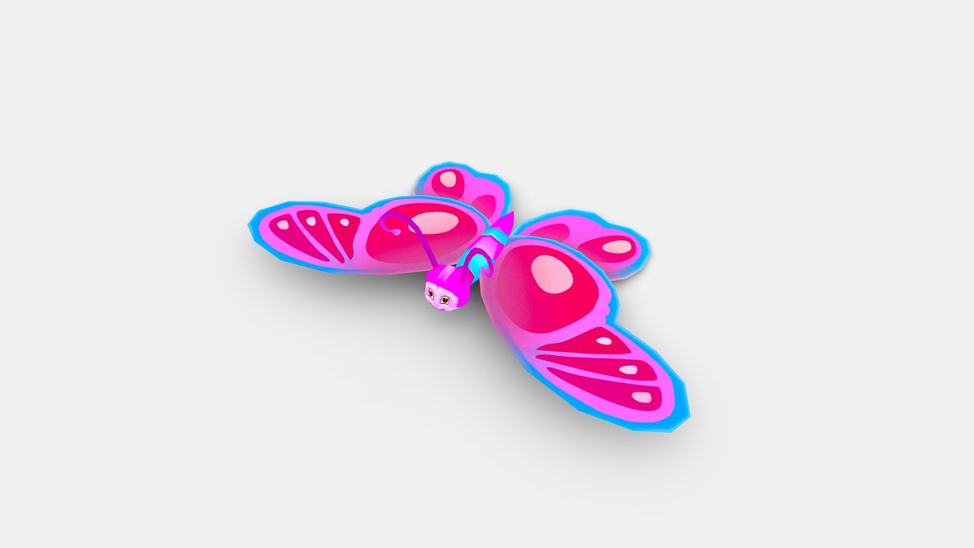 Cartoon butterfly 3d model