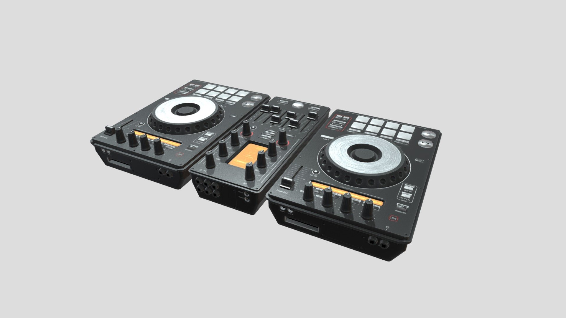 DJ Set 4K and 2K 3d model