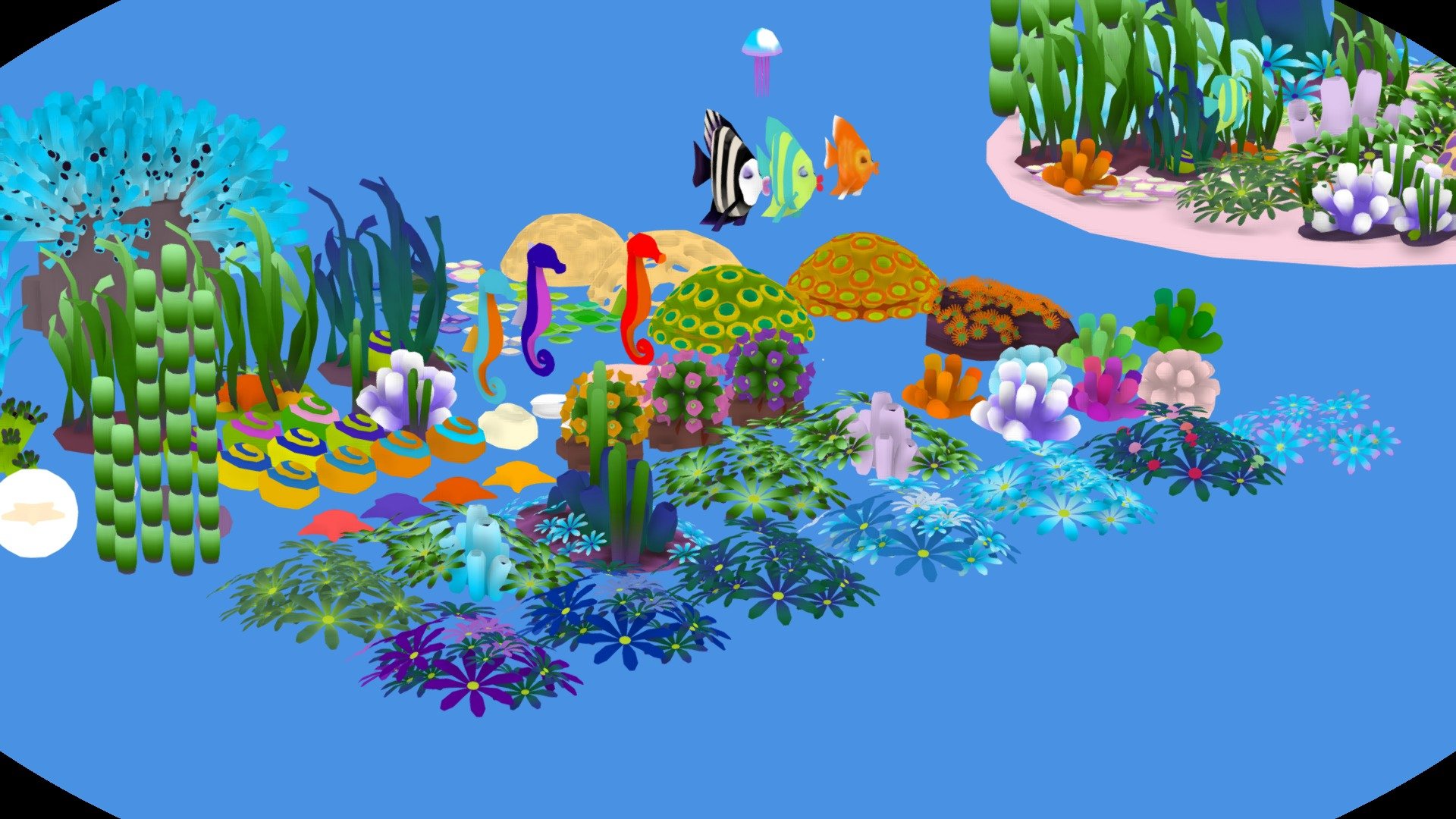 73 models Low poly Reef 3d model