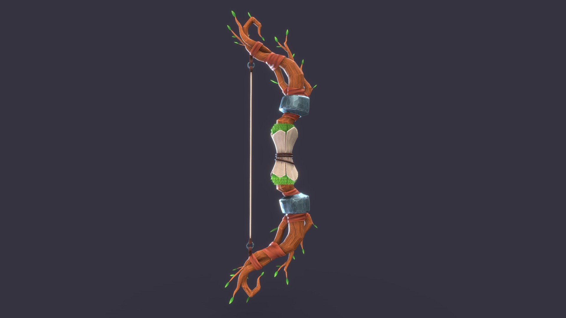 Cartoon Stylized Elven Bow / Fantasy 3D weapon 3d model