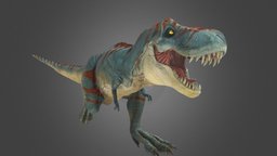 high detailed dinosaur animation (running)