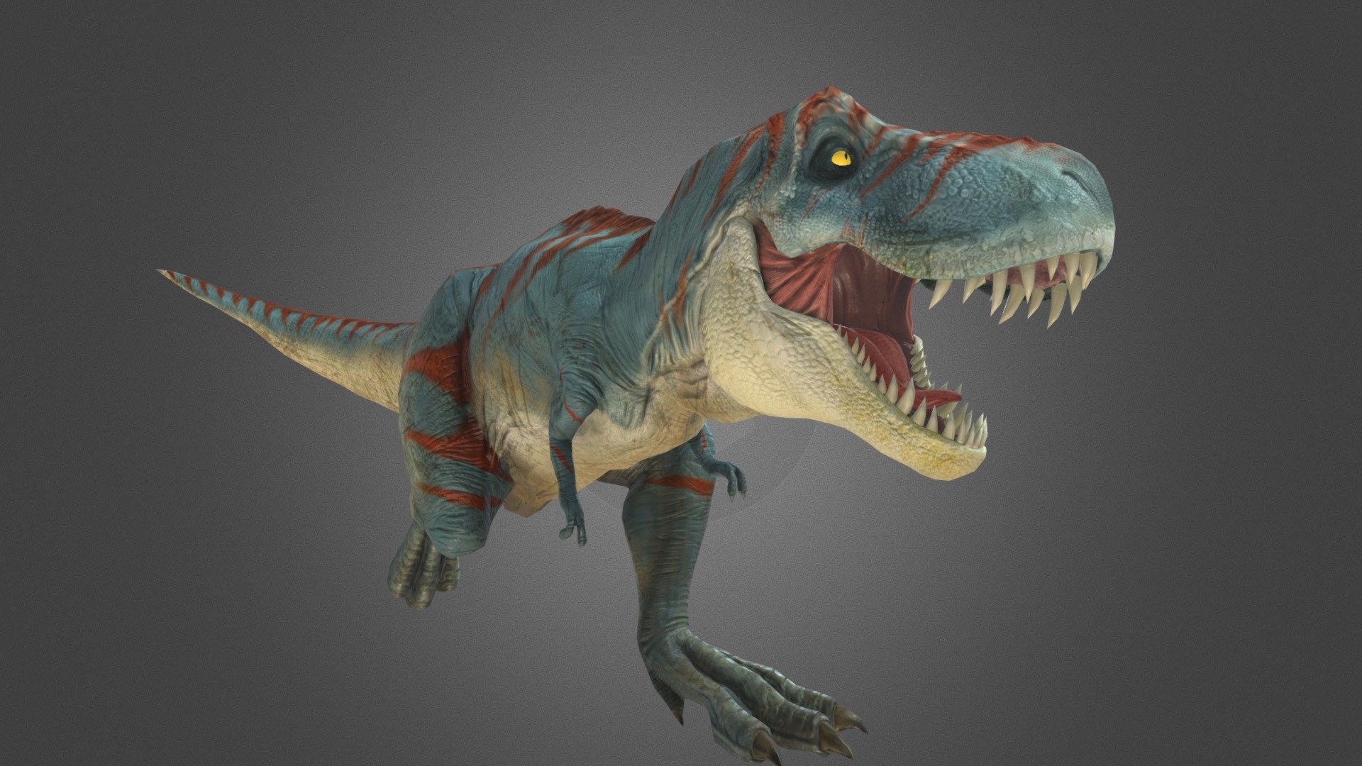 high detailed dinosaur animation (running) 3d model