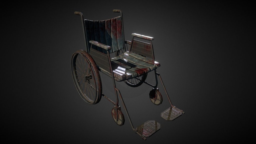 Bloody horror wheelchair 3d model